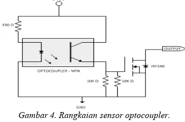 Gambar 4. Rangkaian sensor optocoupler. 