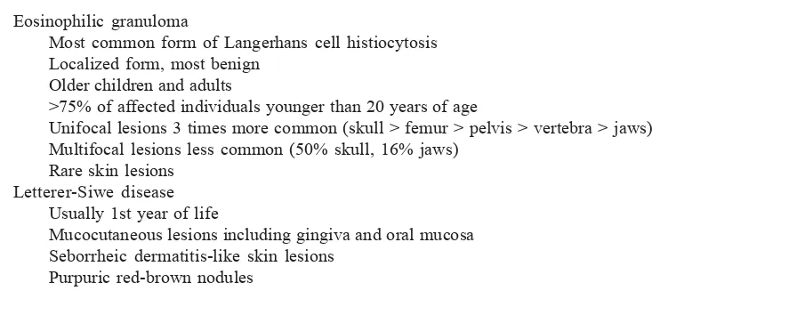 TABLE 2. Clinical types of Langerhans cell histiocytosis29