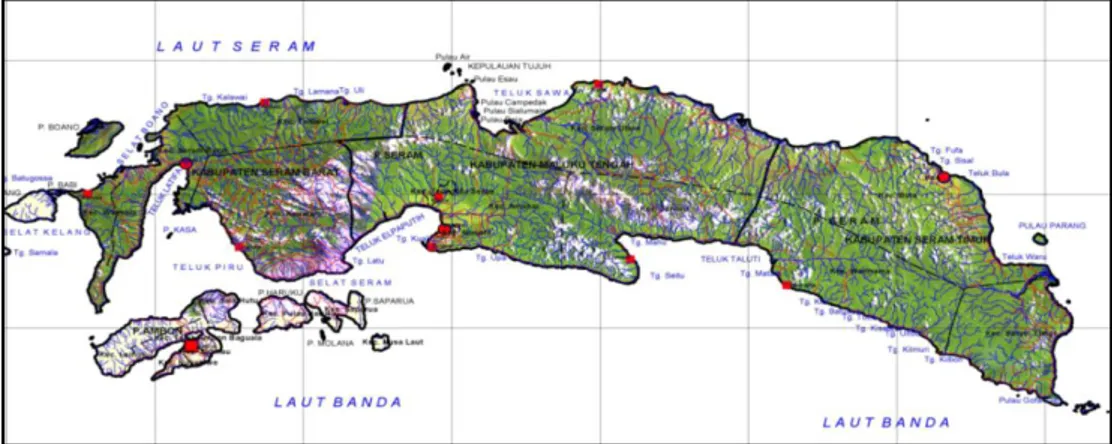 Gambar 1. Peta lokasi penelitian P. Seram, Maluku   Metode Pengumpulan Data dan Analisis 