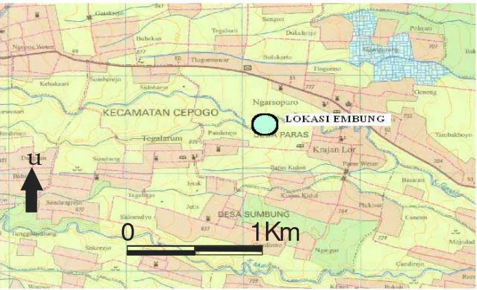 Gambar 1.1 Lokasi Embung Kali Gandul (Badan Perencanaan Pembangunan Daerah 