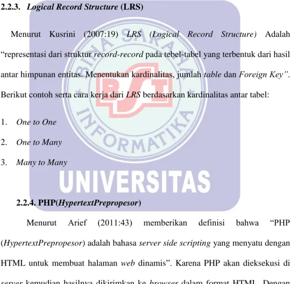 Gambar II.7 Hubungan atau Relasi  2.2.3.  Logical Record Structure (LRS) 