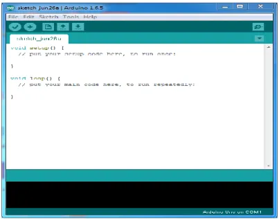 Gambar 2.5 Tampilan softwere arduino  1.  Editor Program 