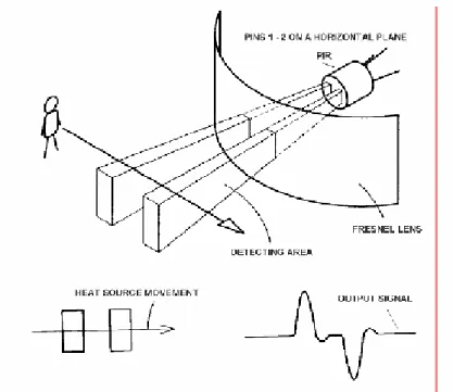Gambar 2.3 Cara Kerja Sensor PIR (Passive Infra Red) 