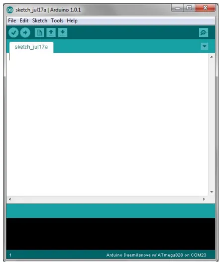 Gambar 2.6 Tampilan Lembar Kerja IDE Arduino 