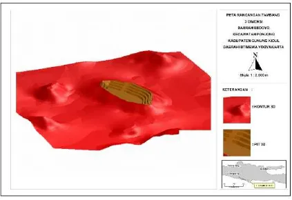 Gambar 1. Peta Rancangan Tambang Kuari Batugamping 3 Dimensi di Daerah Gunung Sudo