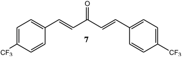 Gambar 4. Struktur 1,5-Bis-(4'-triflorometilfenil)-penta-1,4-dien-3-on (7) (Sardjiman, 2000) 