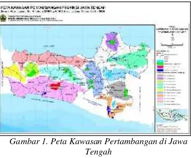 Gambar 1. Peta Kawasan Pertambangan di Jawa