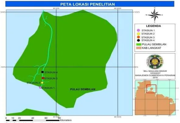 Gambar 1. Peta Pulau Sembilan yang menunjukkan lokasi penelitian 