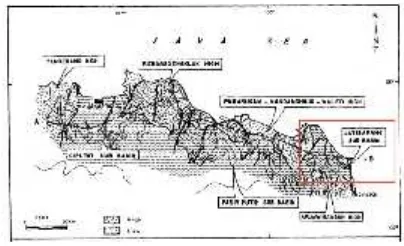 Gambar 1. Konfigurasi Cekungan Jawa Barat Utara(Reminton dan Pranyoto, 1985)