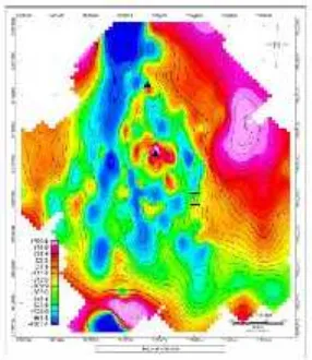Gambar 1. Pengukuran Magnetik Regional daerahMerapi oleh Imam Suyanto (2012)Dari Analisis Data Magnetik Dengan Menggunakan“Pemodelan Bawah Permukaan Gunung MerapiSoftware Geosoft.”