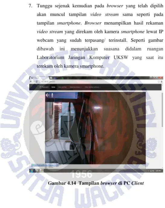 Gambar 4.14  Tampilan browser di PC Client 