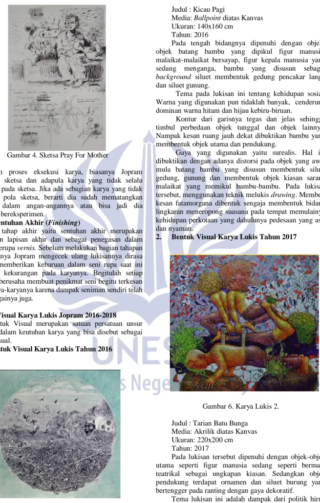 Gambar 4. Sketsa Pray For Mother    