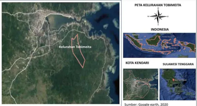Gambar 1: Peta Kelurahan Tobimeita, Kota Kendari, Sulawesi Tenggara 
