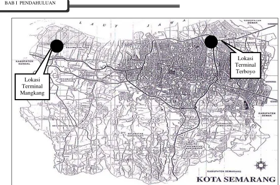Gambar 1.1   Peta Lokasi Terminal Induk Terpadu Mangkang Kota Semarang