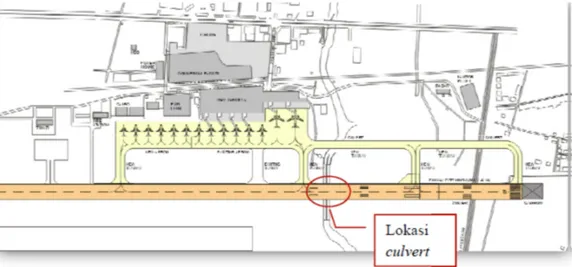 Gambar 1. Denah rencana Bandara Adisutjipto dan posisi culvert 