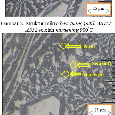 Gambar 2. Struktur mikro besi tuang putih ASTM º