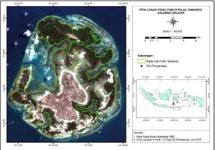 Gambar 1. Lokasi penelitian di Pulau Tanakeke, Kabupaten Takalar Provinsi Sulawesi Selatan