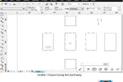 Gambar 3 Desain Cassing Box dan Palang