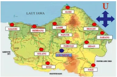 Gambar 1.1 Peta Wilayah Kabupaten Rembang 