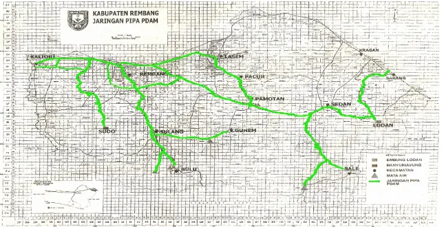 Gambar 6.1 Peta Jaringan Pipa PDAM Kabupaten Rembang. 