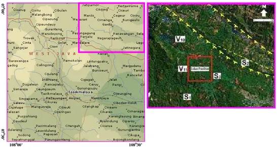 Gambar III.2. Kenampakan morfologi daerah penelitian dari citra satelit (Google 