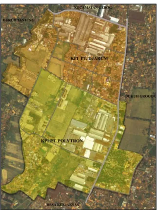 Gambar 5. Peta Lokasi Industri PT. Djarum dan PT. Polytron di Desa Bakalan   Krapyak (Sumber:  www.googlemaps.com.2010 )  