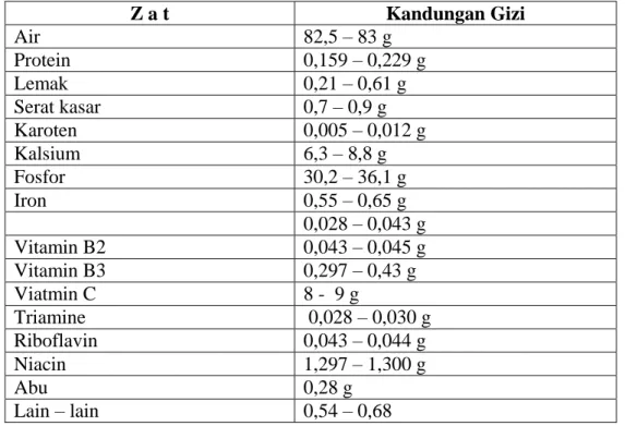 Tabel 1. Kandungan Nilai Gizi per 100 gram Buah Naga Merah 
