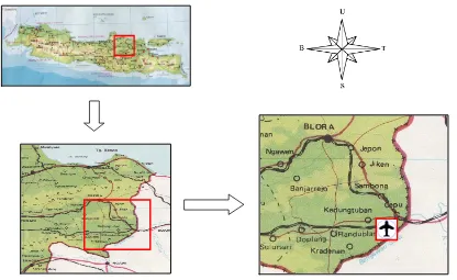 Gambar 1. 1. Peta Kabupaten Blora, Jawa Tengah 