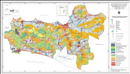 Gambar  1.4 Pola Rencana Tata Ruang Wilayah (RTRW)          Propinsi Jawa Tengah, 2003 – 2018  