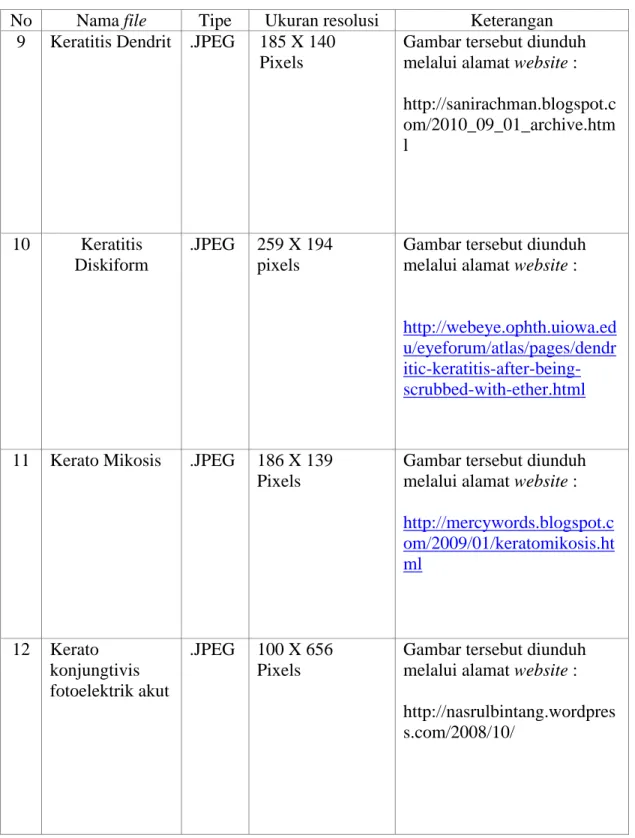 Tabel 4.2 Pengumpulan bahan yang diunduh dari website (lanjutan)