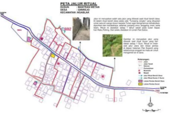Gambar 12. Jalur Ritual Dusun Mantran Wetan 
