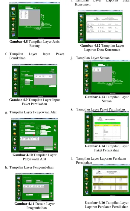 Gambar 4.16 Tampilan Layer Laporan Peralatan Pernikahan 