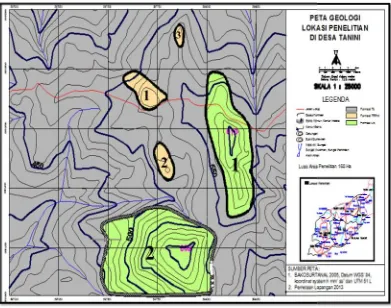 Gambar 7. Peta sebaebaran titik dan arah bentangan geolistrik di lokalokasi penelitian