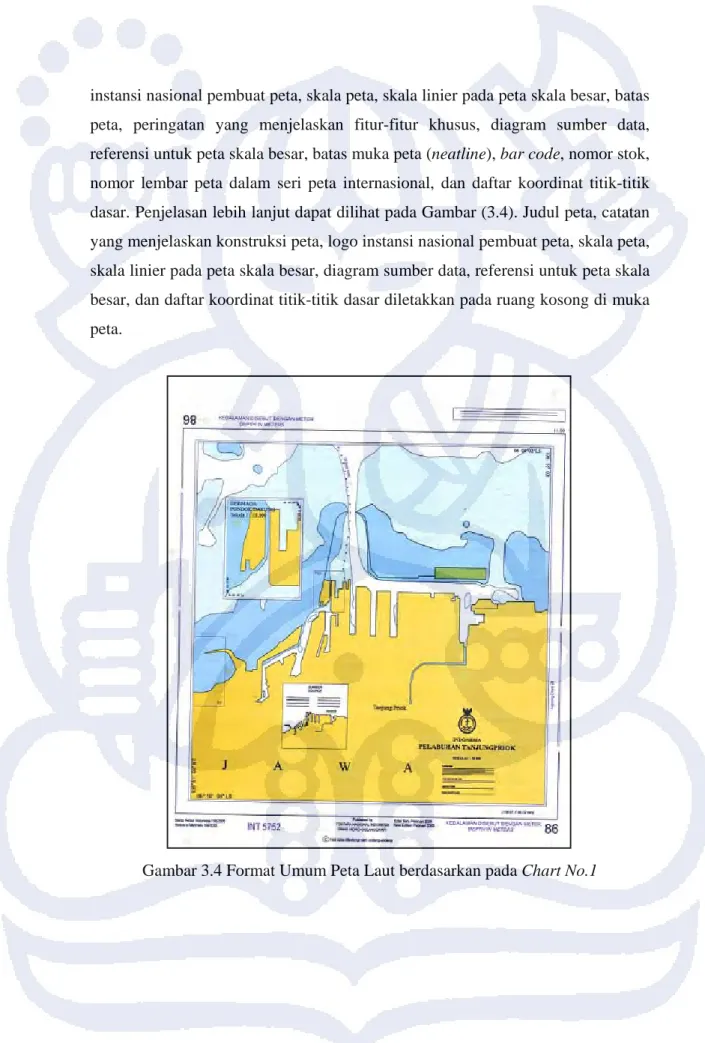 Gambar 3.4 Format Umum Peta Laut berdasarkan pada Chart No.1 