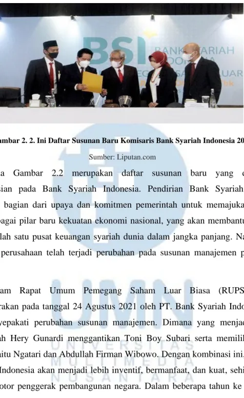 Gambar 2. 2. Ini Daftar Susunan Baru Komisaris Bank Syariah Indonesia 2021 