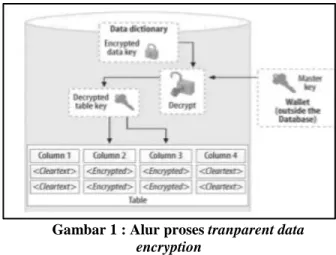 Gambar 1 : Alur proses tranparent data  encryption 