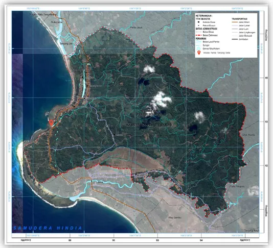 Gambar 1. 1 Peta Pekon Tanjung Setia, Kabupaten Pesisir Barat 