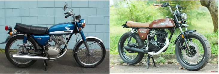 Gambar 1.3: CB 100 1970 dan GL 100 modifSumber gambar : (google)