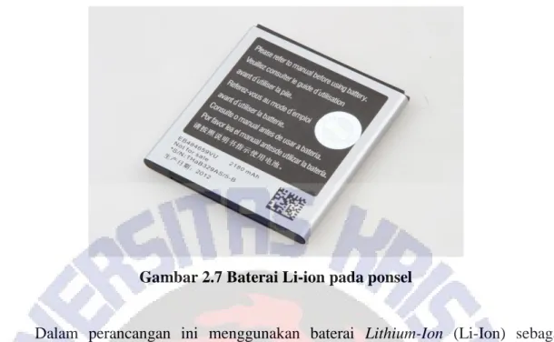 Gambar 2.7 Baterai Li-ion pada ponsel 