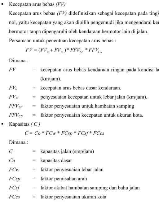 Tabel 2.5 Besarnya Kapasitas Dasar ( Co ) untuk Jalan Perkotaan 