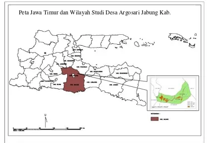 Gambar 1.  Peta Wilayah Penelitian di Desa Argosari Kecamatan Jabung Kabupaten Malang 