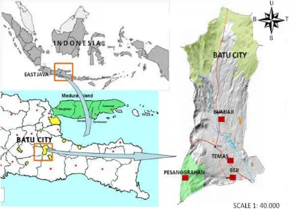 Figure 1. Map of study sites in Batu City  
