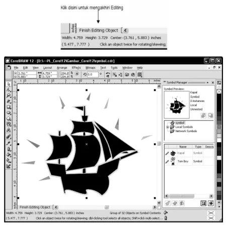 Gambar 8-6: Symbol yang sedang berada pada layar Editing Mode 