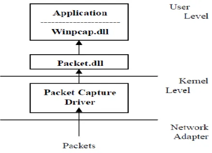 Gambar 2.5 : Logical structure of WinPcap 