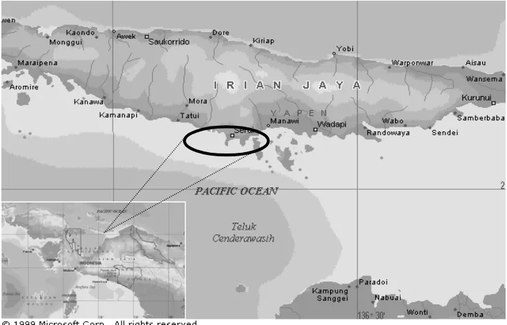 Gambar  1.1 Peta Lokasi Pantai Banawa 