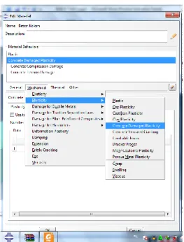 Gambar 4.24 Tampilan form input model material Concrete Damaged  Plasticity 