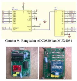 Gambar 10. Foto Rangkaian Rx-Tx X-Bee Pro (slave) dan  ADC0820/MUX4051 