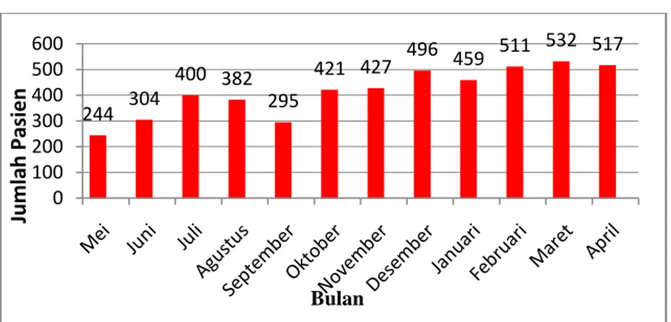 Grafik Jumlah Kunjungan Pasien Bulan Mei 2010 – April 2011 