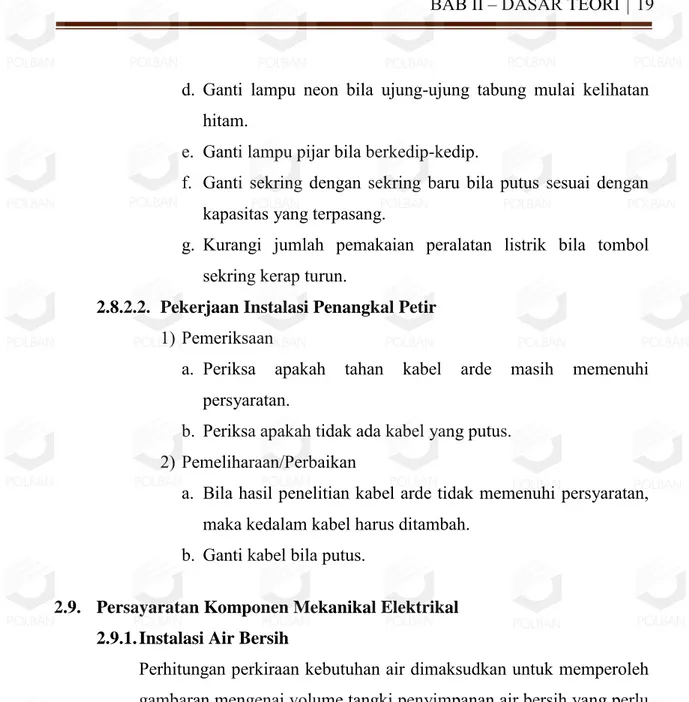 Tabel 2.1  Kebutuhan Air Bersih (Air Dingin) per Hari 