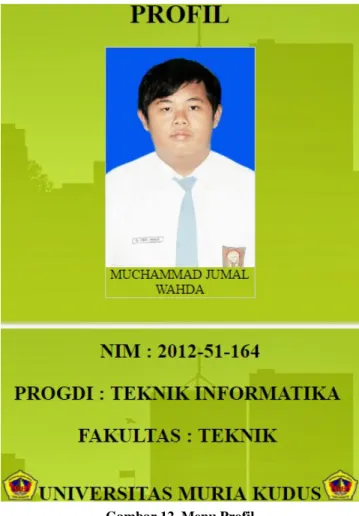 Gambar 12. Menu Profil  4.  KESIMPULAN 